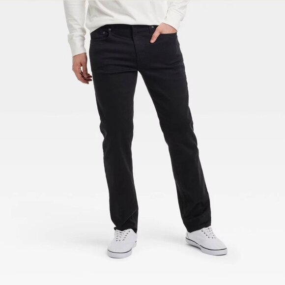 NWT Goodfellow & Co Men's 30X30 Black Slim Fit Straight Leg Stretch Denim Jeans - Picture 1 of 15
